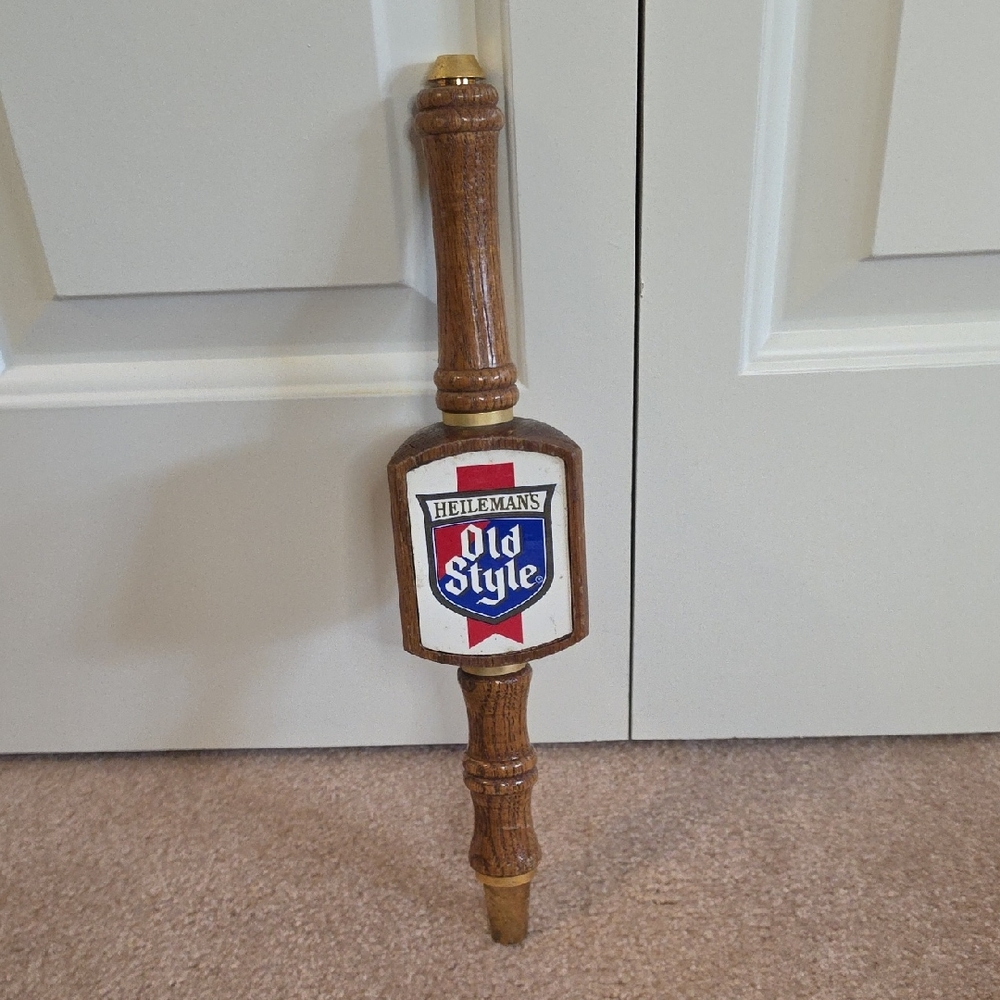 Old Style Wooden Tap Handle in Brown with Gold Accents